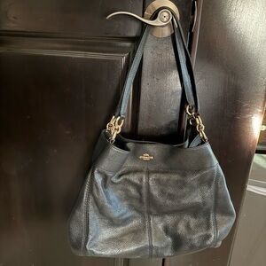Coach black pebbled leather large Lexy bag